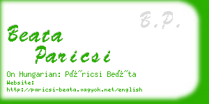 beata paricsi business card